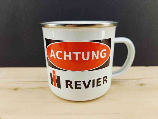 Achtung IH IHC Revier Emaille Tasse